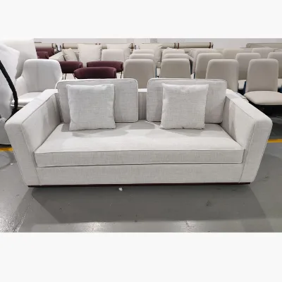 Contemporary Linen Shape Modular Couches Wooden Frame Soft Two Seater Sofa for Hotel Living Room Sale