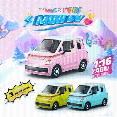 1/16 Scale Metal USB Charging Mini Pink 6CH RC Car Toy with Remote Controller Music Lights