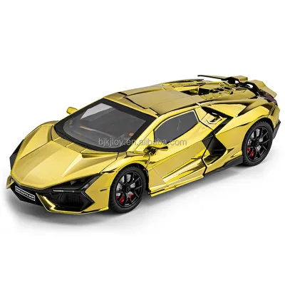 1:24 Revuelto Sports Car Pullback Alloy Diecast Model With Movable Wheels Spray Function Diecast Toy Collectible