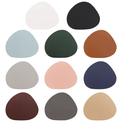 Modern Irregular Shape Leather Coasters Blanks Eco-Friendly Waterproof Table & Cup Mats