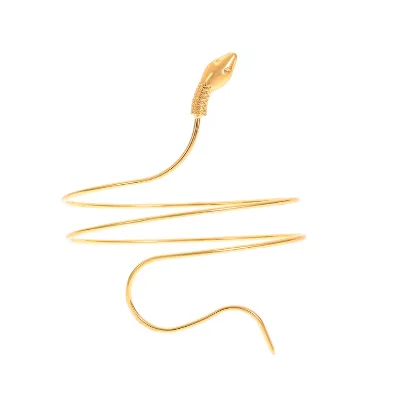 Low Price Metal Snake Armband Punk Metal Coiled Snake Spiral Upper Arm Cuff Armlet Bangle Bracelet for Girls and Women