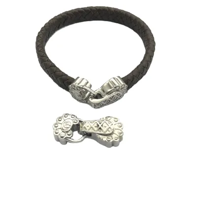 Yiwu Aceon Casting Copy Design Create Your Style DIY Leather Bracelet Making 10*5mm Rectangle Hole Connector Floral New Clasp