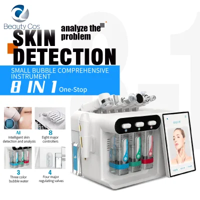 Latest Vacuum Blackhead Remover Skin Scrubber RF Microdermabrasion Bubble Skin Analyzer Facial Machine