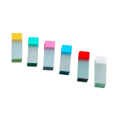 Mengcai Stained Glass Microscope Slides-No-Clean Adhesive Pathology Slides Chemical Resistant Pack of 50
