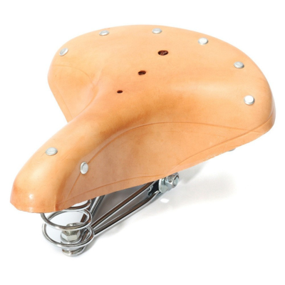 Bicycle Cowhide Saddle Mountain Bike Vintage Saddle Seat Riding Cushion