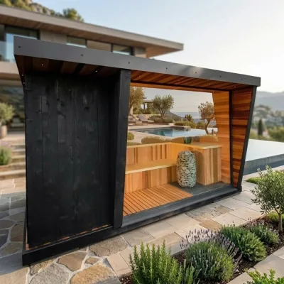 3-4 Person Premium Quality Electric Spacious Modern Red Cedar Wooden Sauna Room and Villa Vacation Home