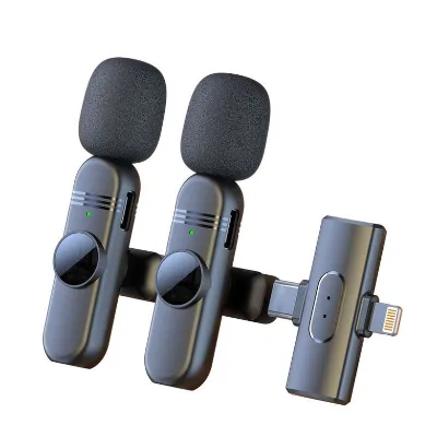 Hot Sales Wireless Lavalier Microphone with Led Display Charging Box for Singing