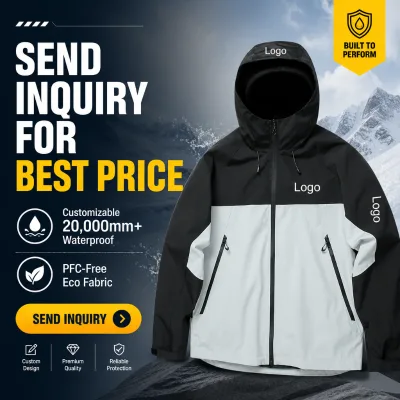 3-in-1 Soft Shell Hard Shell Jacket Waterproof 20000mm Windproof Breathable Quick Dry Pullover Style Outdoor Climbing Coat
