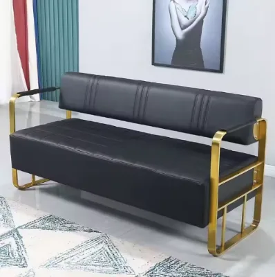 2025 High Quality Modern Artificial Leather Sofa for Waiting Areas in Hospitals Beauty Salons Hotels Barber Shops Halls Malls