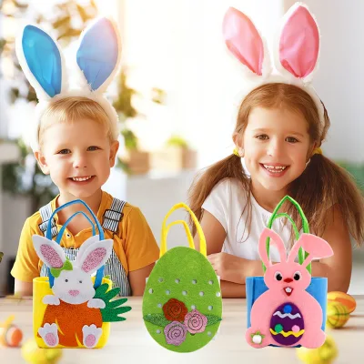 Easter Egg Baskets for Kids Open Fun Accessories Including Bunny Basket Egg Gifts Bags Party Favors for Boys and Girls