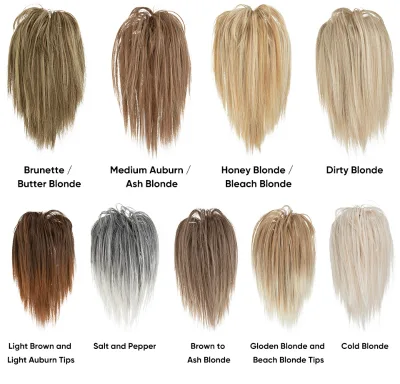 European White Women Ash Blonde Messy Bun Hair Piece Hight Temperature with Claw Hair Bun Ponytail
