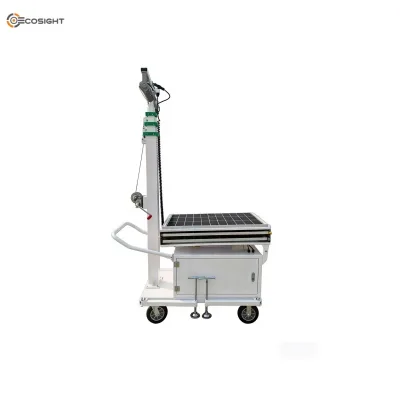 Easy Deployment Ecosight IP65 Rated 3x100W Solar Light Trolley for Mining Site