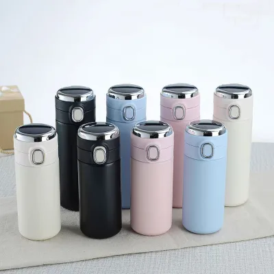 400ml 500ml Bamboo Lid Double Wall Thermos Glass Tea Borosilicate Glass Water Bottle with Stainless Steel Long Infuser