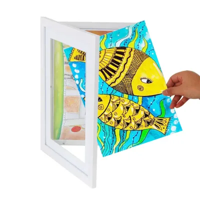 Custom Kids Art Frames Front Opening Wood Kids Artwork Picture Frame Home Decor Kids Art Frames