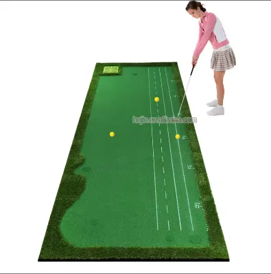 Golf Putting Green/Mat-Golf Training Mat- Professional Golf Practice Mat- Green Long Challenging Putter for Indoor/Outdoor
