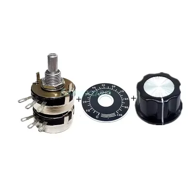 WTH118-2W Duplex Single Turn Potentiometer 6Pins 1K 2.2K 4.7K 10K 22K 47K 100K 470K 1M Round Shaft 20MM