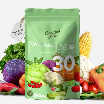 Garden Pack Heirloom Semences Pouch 30 Non-GMO Varieties 10,000+ Plant Fiber Vegetables Sealed Survival Semences Storage
