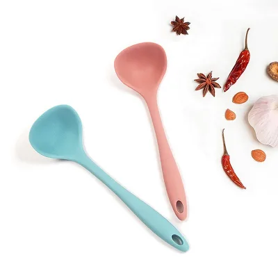 Manufacturer Directory Silicone Kitchen Cooking Utensils Chinese Silicone Soup Ladle Solid Soup Spoon