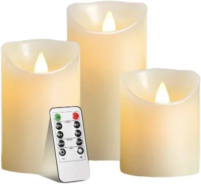 LED Candles Light With Moving Flame Flickering Remote Control Timer for Home Wedding Christmas Decoration Flameless Paraffin Wax