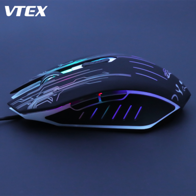Cheap Gaming Mouse Optional DPI 800-1200-2400-3200 Wired Gaming Mouse Colorful Lights,Striated Line Gaming Mouse Bungee