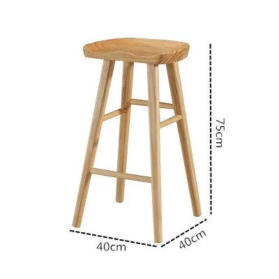 Nordic and bar Solid Wood Household High Stools Modern and Minimalist Simple bar and bar Stools