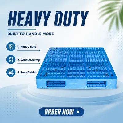 Three Runner Grid Plastic Pallet HDPE Dynamic Static Load Rackable Forklift Entry Warehouse Logistics Tray Custom