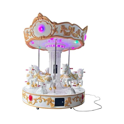 Newest Portable Small Outdoor 5-10 Seats Fiberglass Carousel Children's Playground Amusement Park Made English