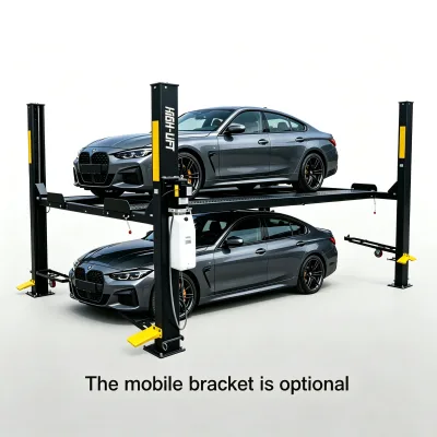 4 Post Car Parking Lift 3500kg Capacity Hydraulic 2 Level Car Storage Parking Lift with Optional Mobile Bracket