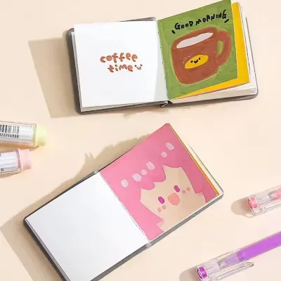 Mini Pocket Sketchbook 48 Sheets, Portable Square Drawing Notebook for Kids DIY Painting Doodle Art Journal