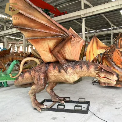 WD-02 Theme Park High Simulation Animatronic Realistic Dinosaur Model Fly Western Dragon