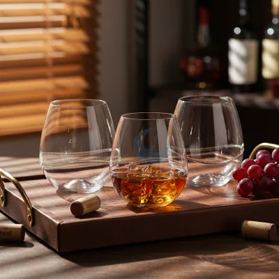 Custom 18oz Acrylic Stemless Wine Glasses Slanted Gin Cup | Copas De Gin Acrilico