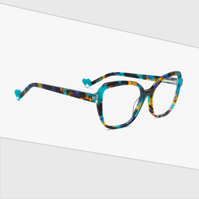 New Eyeglasses Frames Transparent Acetate Women's Eyeglasses Frame Colorful Retro Women Eyeglasses