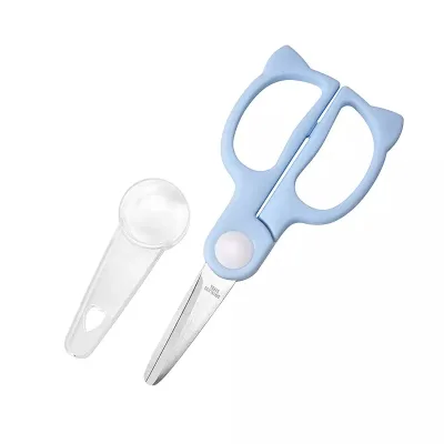 Wholesale Stainless Steel Safe Care Food Cut Crush Baby Feeding Shears Kids Food Scissors