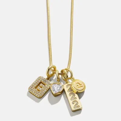 18K Gold Vacuum Electroplated Stainless Steel Miniature Sports Pendant Necklace for Tennis DIY Pearl Stone Great Weddings Gifts