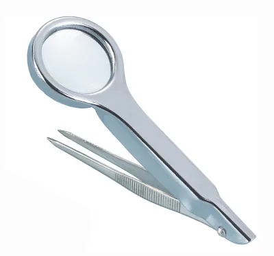 10 X Stainless Steel Portable Handheld Magnifying Glass with Tweezers for Maintenance and Inspection