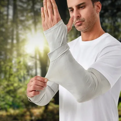 Plus Size Camouflage Breathable Ice Silk UPF50+ Sun Protection Arm Sleeves Unisex Outdoor Large Cycling Sports
