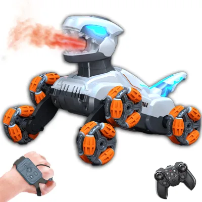 Muiltfunctional Rc Animal Toys Kids Electric Simulation Six Wheels Spray Dinosaur Robot Toys Remote Control Cool Gifts for Boys