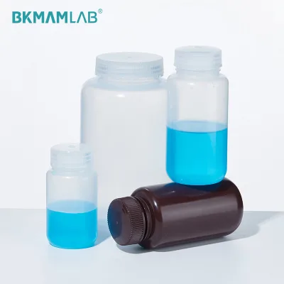 Lab Supplier HDPE PP Wide-Mouth Reagent Bottle Transparent/Brown Reagent Bottle