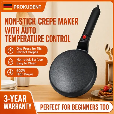 Rapid Heating One Press Lightweight Compact Scald Resistant Easy Clean Nonstick Electric Crepe Maker for Family Breakfast