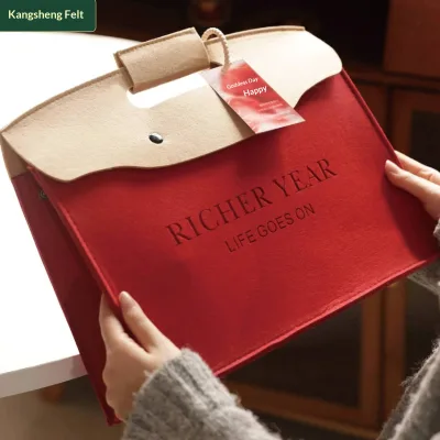 Business-Style Felt Gift Bag Corporate Employee Party Favor Customizable LOGO High Quality Tote Bag Event Gift Bag