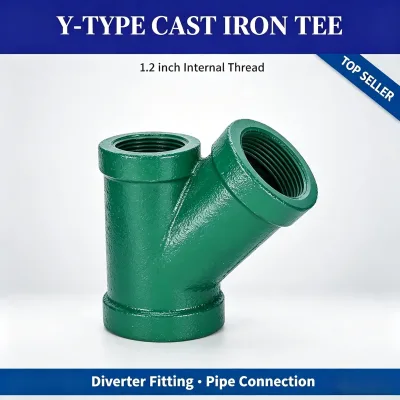 Sandblasting Pipe Y Tee Diverter Steel 1.2" Female Thread 3 Ports Split Fitting Spare Part Born Machinery Guangdong China