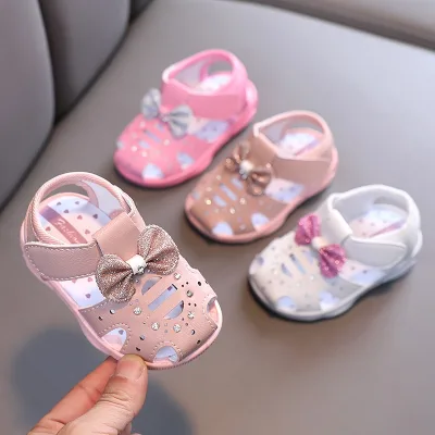 Summer Infant Soft Sole Baby Princess Clog Shoes Closed-Toe Sandals for 0-1-2 Years Old Toddler Girls Flat Slip-on