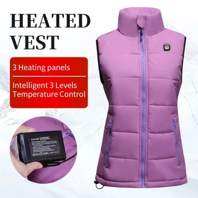 Rechargeable Battery Thermal Jacket Sleeveless Lightweight Winter Outdoor Apparel Women Heated Vest