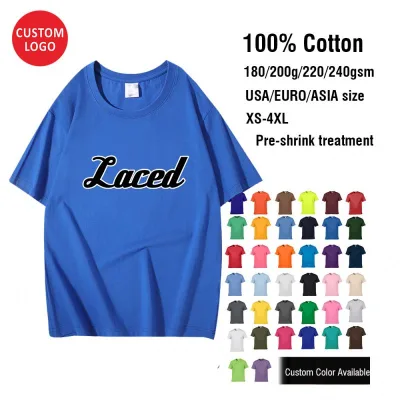 Summer Streetwear T-Shirt Embroidered Loose Oversized Custom Tee Shirt With Logo for Men's Women's