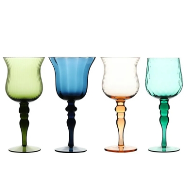 Colored Vintage Wine Glasses Available for Home Gatherings