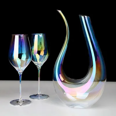 Clear Crystal Liquor Glass Whiskey Decanter Bottle with Handmade Mouth Blown American Style Gift Box