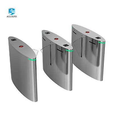 ACS AUTO High-Speed Flap Barrier Turnstile with Anti-Collision System - 60+ Passages/Min for Metro/Stadium