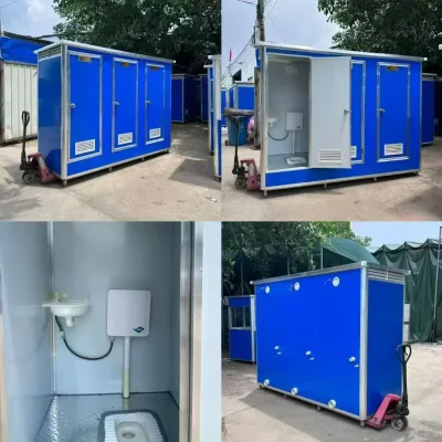 Factory Direct Portable Toilet Steel Frame Base Sandwich Panel Eco-Friendly Easy Installation Onsite Service Public Private Use