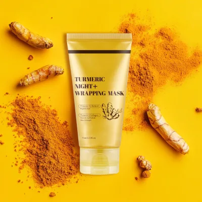Turmeric Collagen Peel-off Mask Smooth and Refines Skin Improves Radiance and Evens Out Skin Tone Applies Mud Mask + Brush