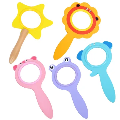 Kids Magnifying Glass Wooden Handheld Reading Magnifiers for Children Student Reading Exploring Coins Stamps Map Inspection